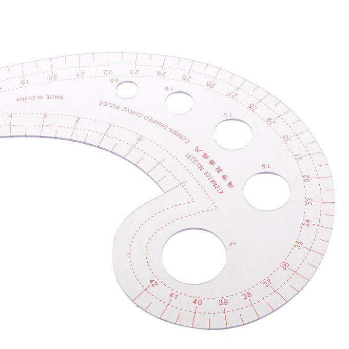 118 Inch Long Sewing Ruler Multi Functional Comma Shaped Clear Curve