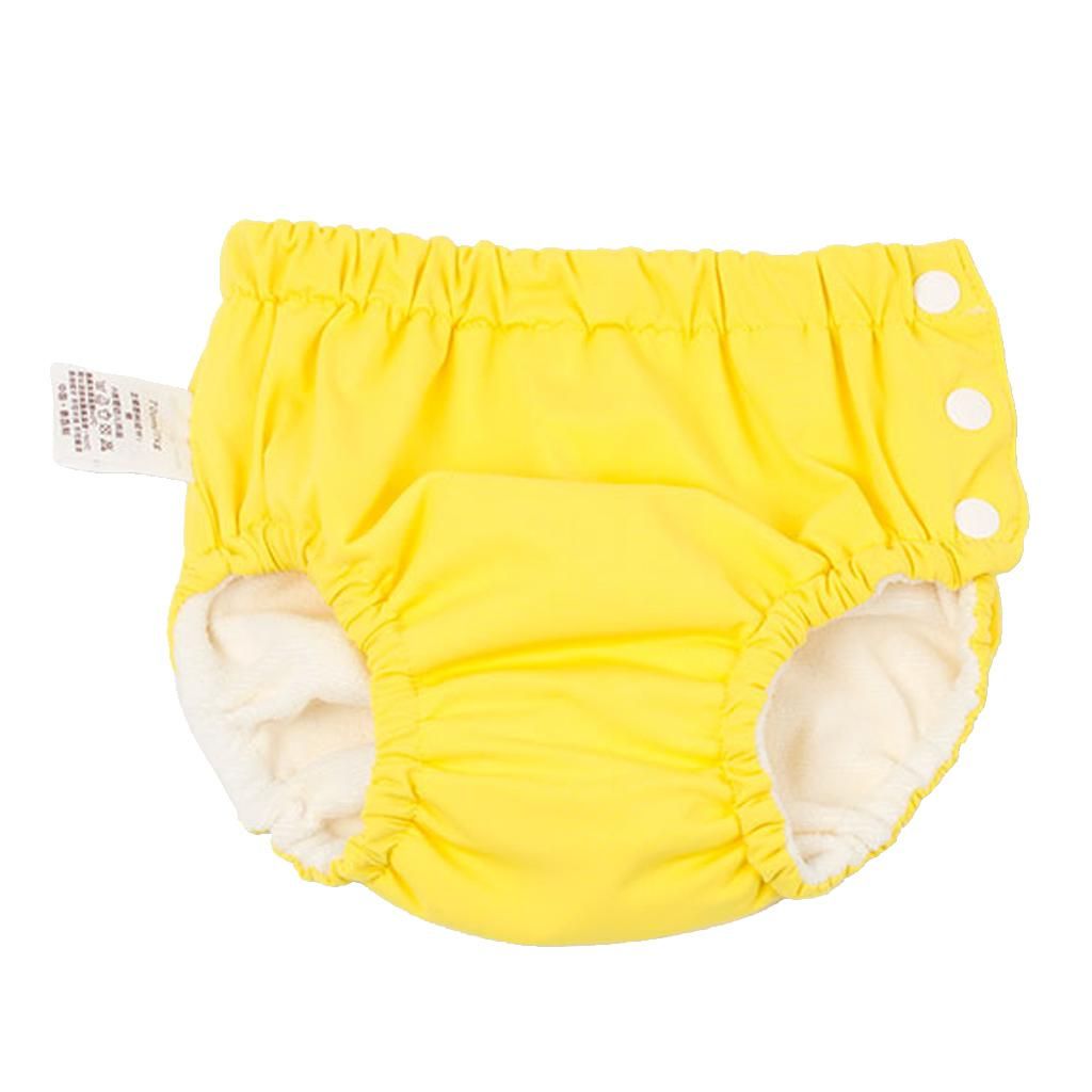 Toddler Baby Girls Boys Swim Nappy Diaper Reusable Yellow (for14-16KG)