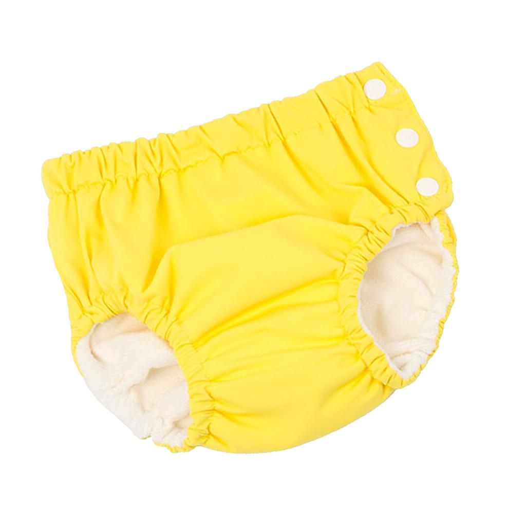Toddler Baby Girls Boys Swim Nappy Diaper Reusable Yellow (for14-16KG)