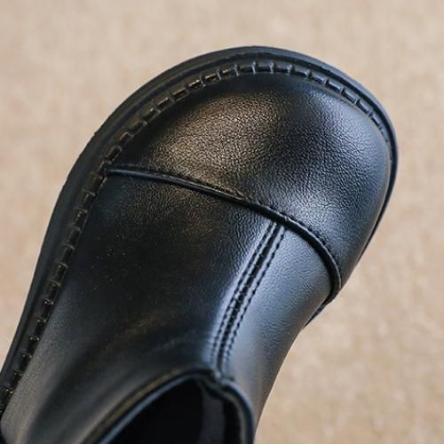Girls Boots Fashion Children's Leather Short Boots-XHXL-YM-8/Black