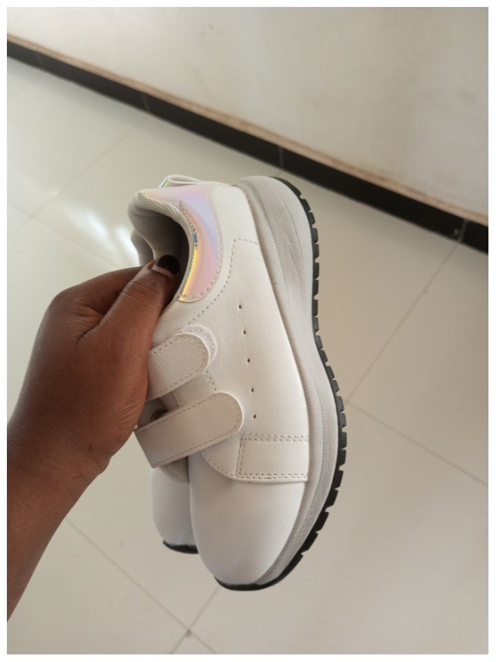 Girls White School Sport Sneakers