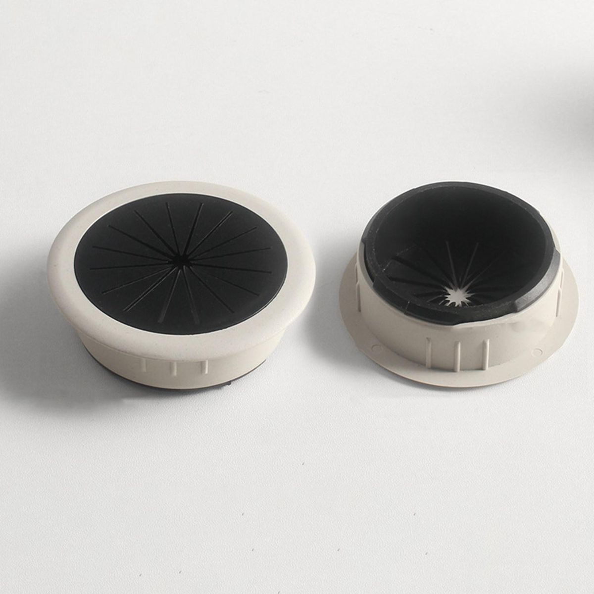 Desk Threading Box Wire Buckle Cover Plate Round Desk Hole Decorative Grey