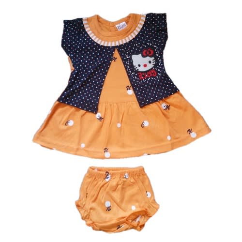 Guffi Kitty Kids Dress - Orange