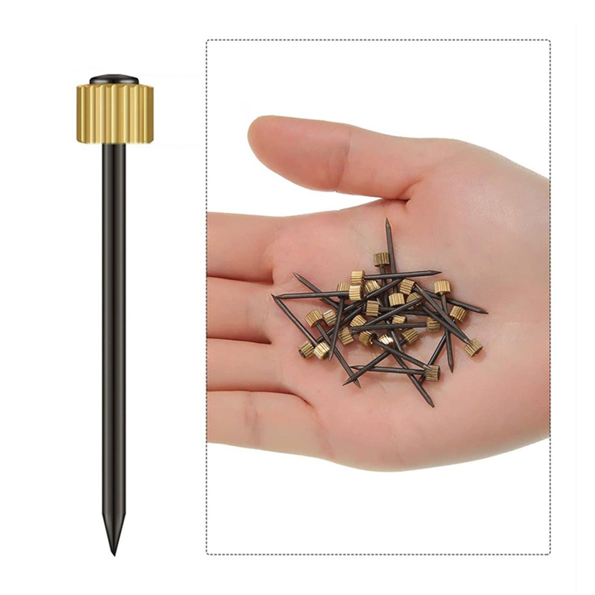 10Pcs Decorative Hooks Photo Frame Hooks Wall Hanging Kit with Nails Golden