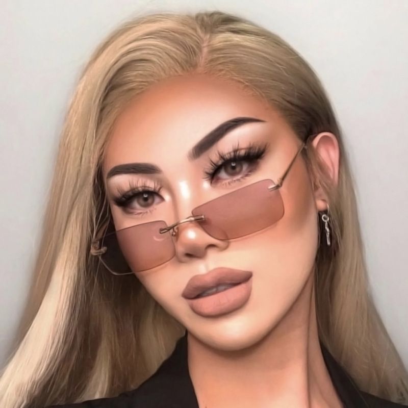 Rectangle Ladies Sunglasses Women Rimless Sun Glasses -#8
