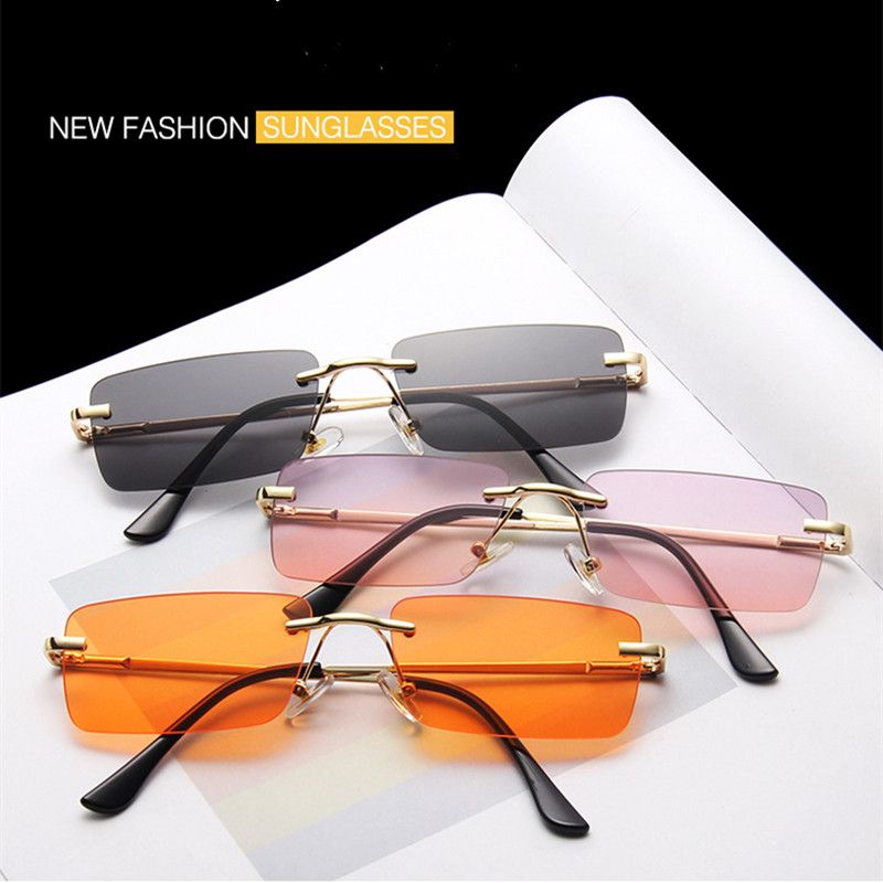 Rectangle Ladies Sunglasses Women Rimless Sun Glasses -#8