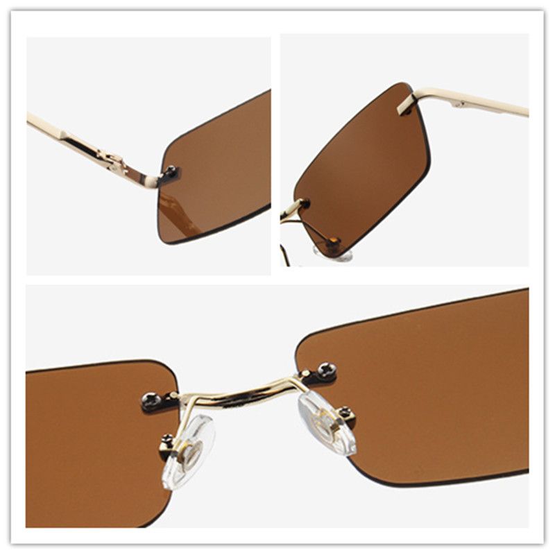 Rectangle Ladies Sunglasses Women Rimless Sun Glasses -#8