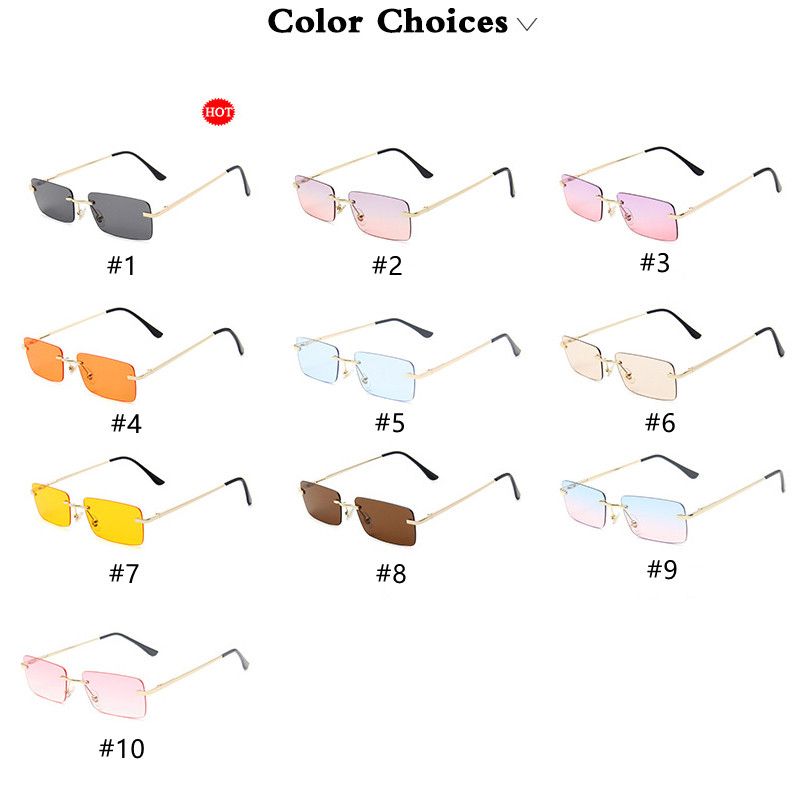 Rectangle Ladies Sunglasses Women Rimless Sun Glasses -#8