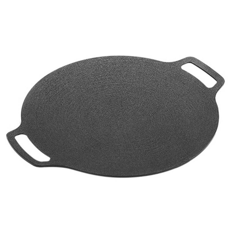 38Cm Thick Cast Iron Frying Pan Flat Pancake Griddle