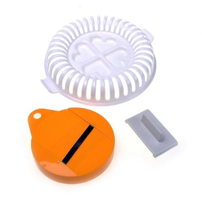 3PCS Kitchen DIY Slicer Microwave Oven Fat Free Potato Chips Maker Set Kitchen Bakeware Tool Baking Dishes & Pans Chips Rack WEF