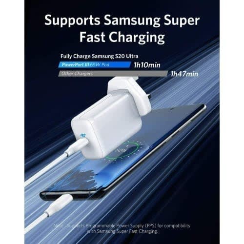 Anker Powerport Iii Usb C Charger 65w Pd Piq 3.0 Pps Fast Charger
