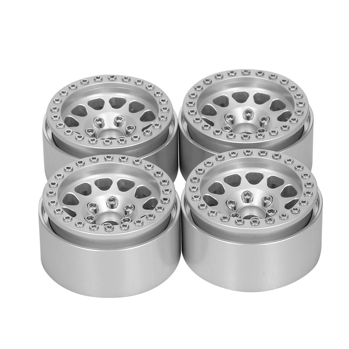 4 Pcs Toy Wheel Rim Model Anti-deformed Toy Automobile Hub Silver