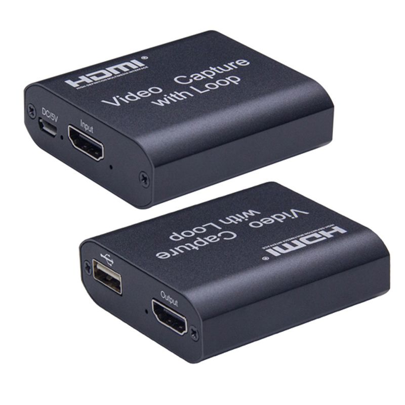 Video Capture Card 1080P 4K HDMI Video Capture Device HDMI To USB 2.0 Dongle Game HD Capture Recording Live Streaming + Loop Out