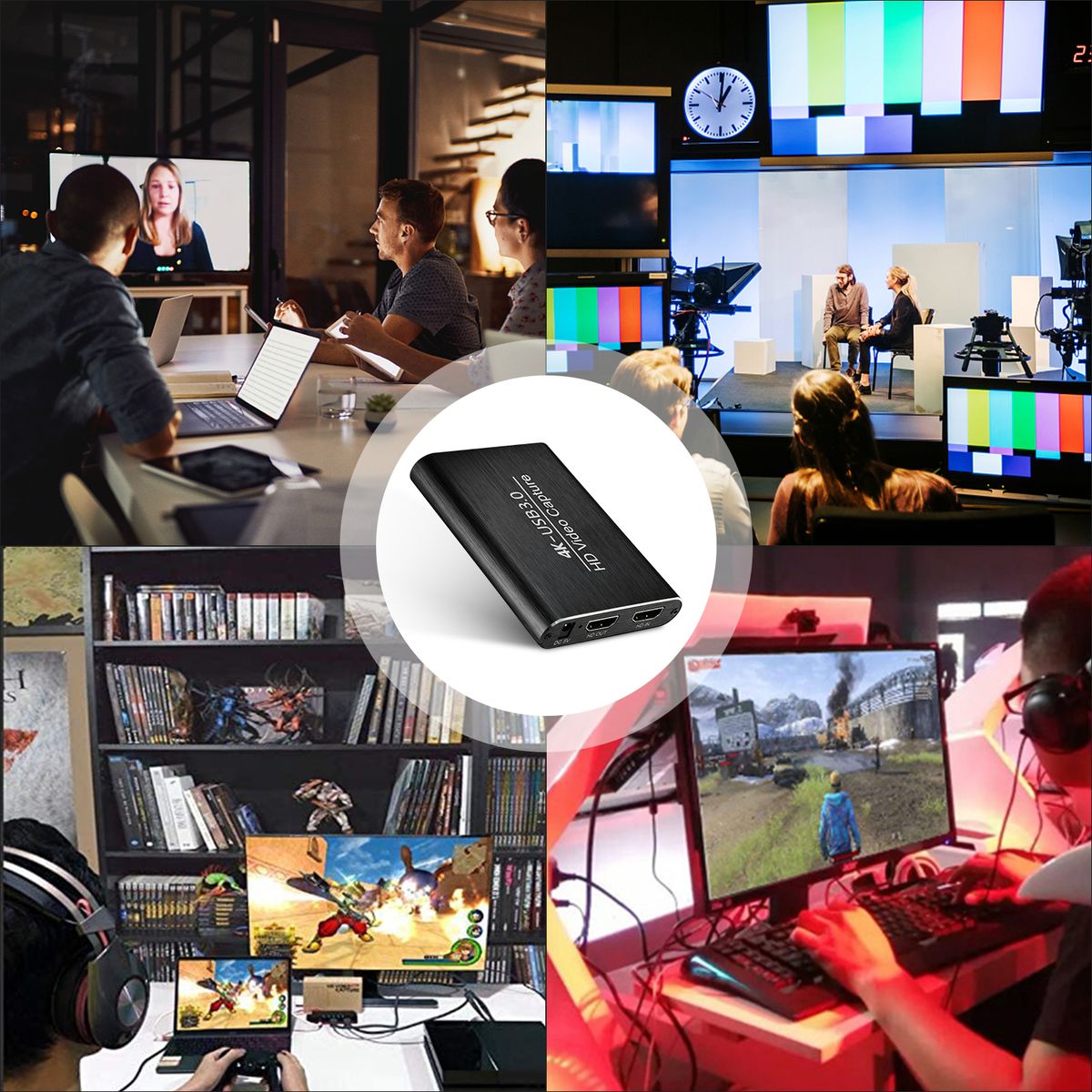 UeeVii Live-Streaming 4K Video Capture Card HDMI-compatible Audio USB-3.0 Game Capture Card Loop-Out 1080P Xbox One PS4 Switch