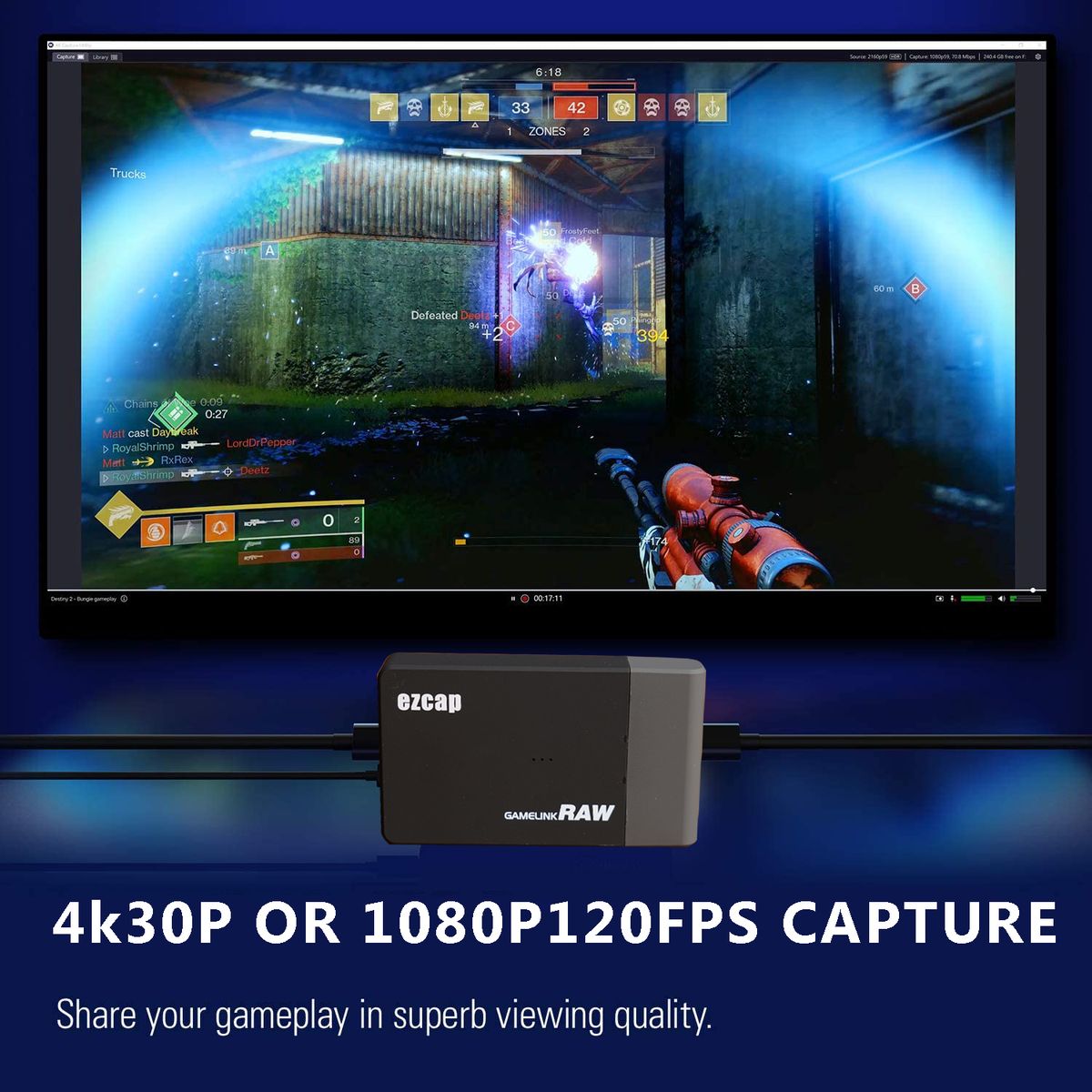 Real 4k 30hz 1080p 60fps 120fps USB 3.0 HDMI-compatible Video Capture Card Ultra HD Video Recording Device Live Streaming Box