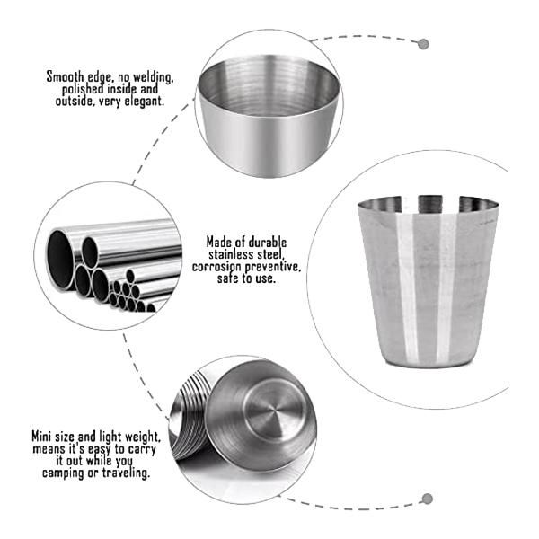 15 Pcs Stainless Steel Shot Glasses Drinking