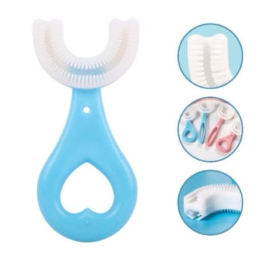 U Shaped Training Toothbrush For Kids - 1 Piece - Blue