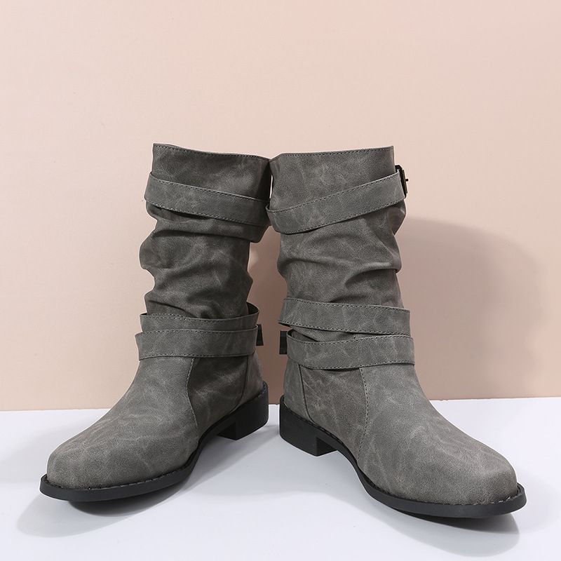 New Ladies Boots Lady Shoes Party Women Boots Mid Calf Boots Square Heels Knee