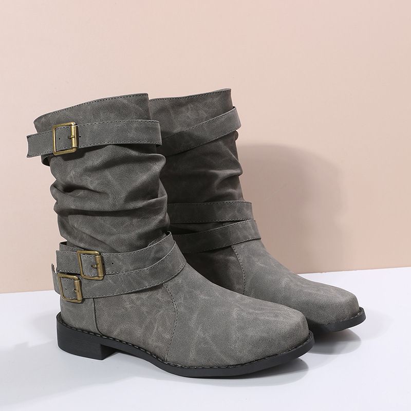 New Ladies Boots Lady Shoes Party Women Boots Mid Calf Boots Square Heels Knee