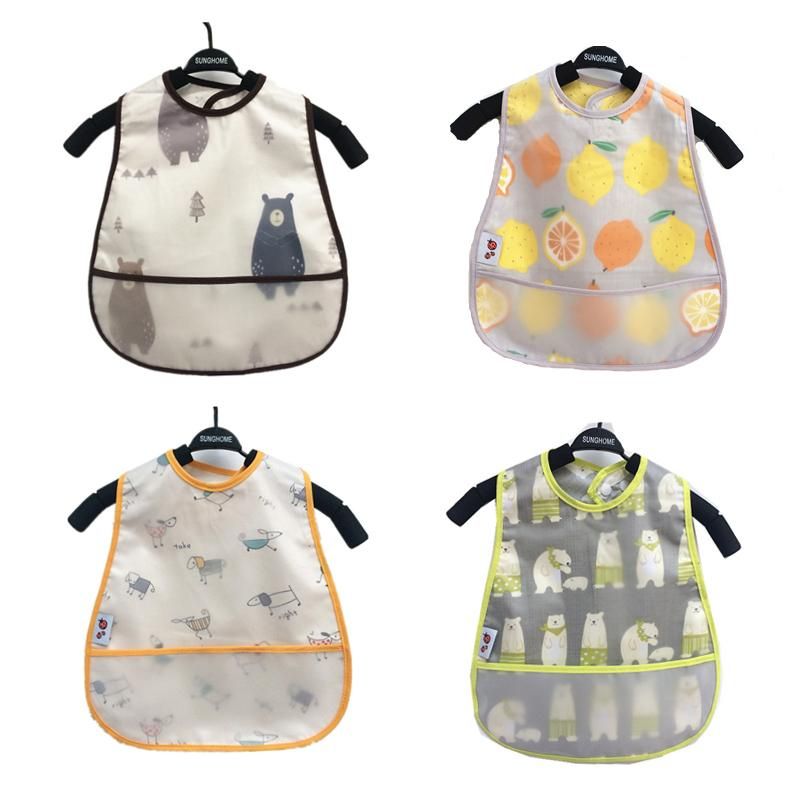 4PCS EVA Waterproof Lunch Feeding Bibs