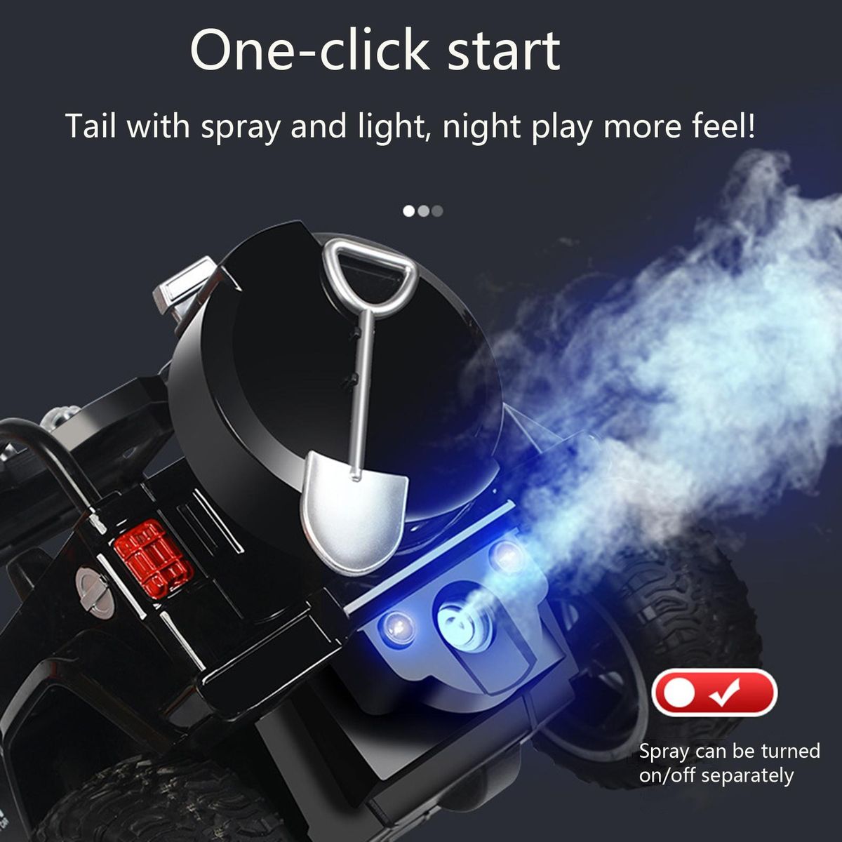 Remote Control Car Colorful Light Music Rc Off-road Vehicle for Boys Black