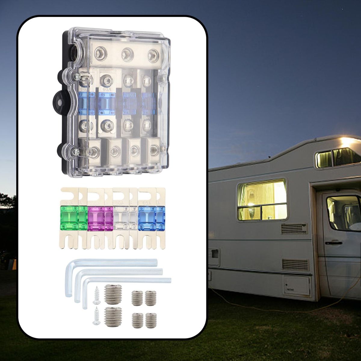 ANL Fuse Holder With 30a 60A 80A 100A Fuses