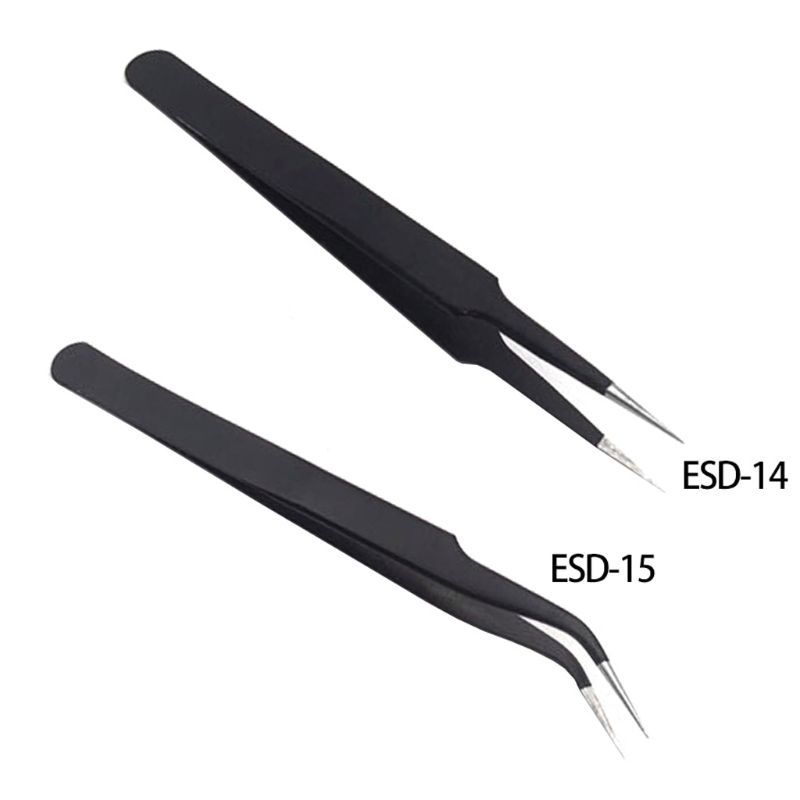 Carbon Steel High Precision Black Handicraft Clamp Plier Curved Tweezer DIY Nipper ESD-15/ESD-14-ESD-14