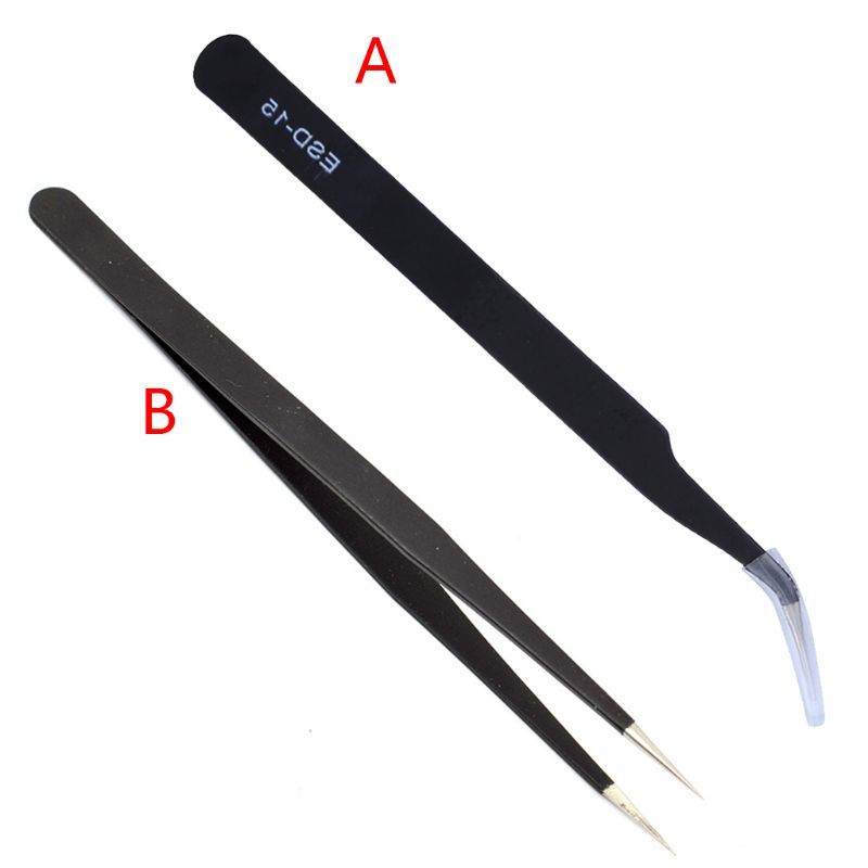 Carbon Steel High Precision Black Handicraft Clamp Plier Curved Tweezer DIY Nipper ESD-15/ESD-14-ESD-14