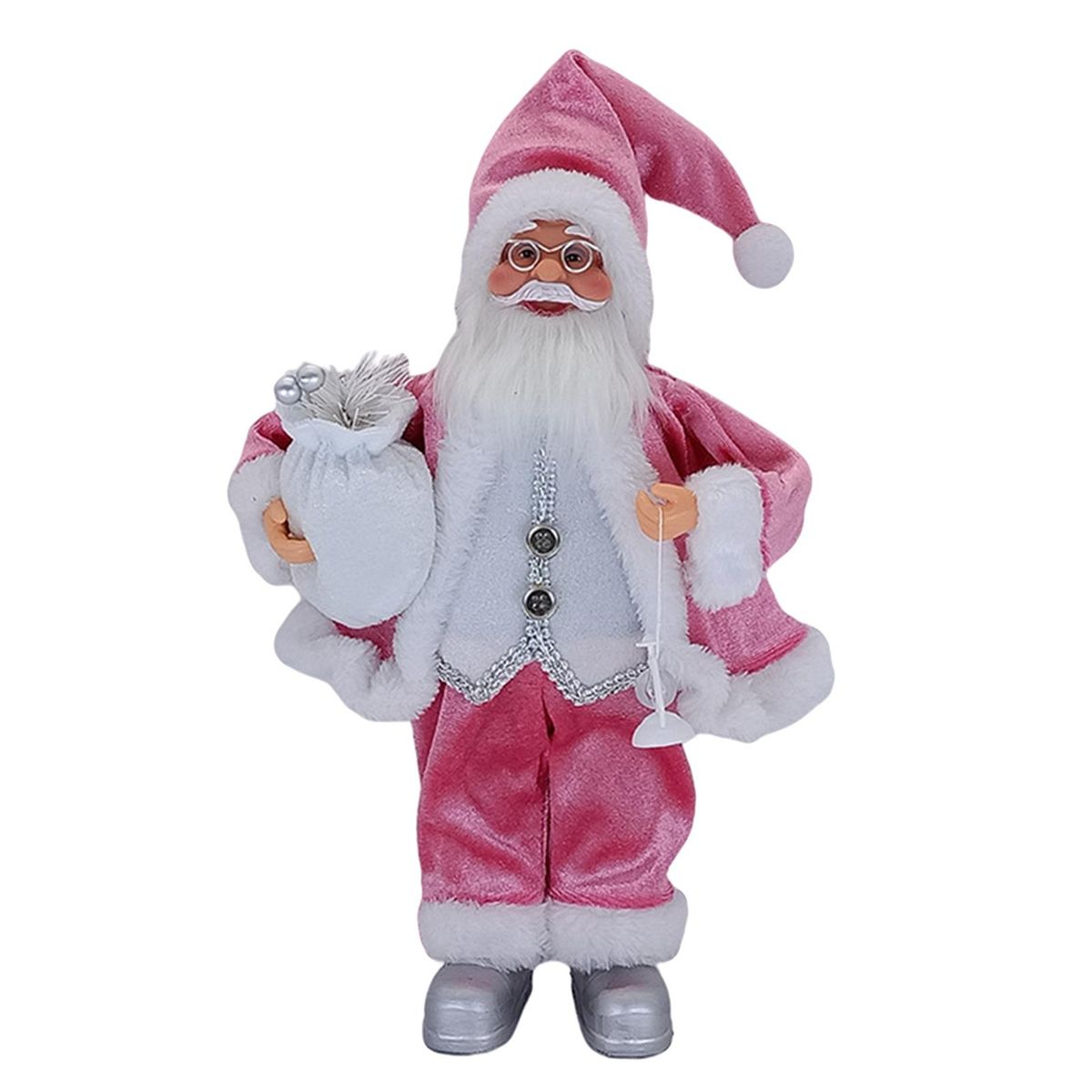 Moving Figure Plush Father Christmas Toy Hanging Pink
