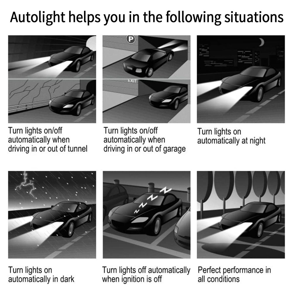 Car Auto Light Sensor System Automatically Control The