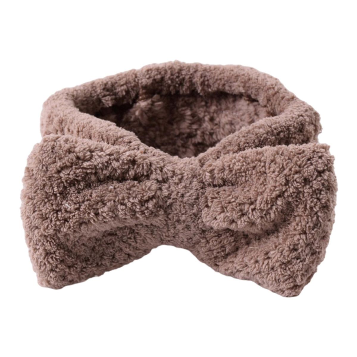 SPA Headband Bow Hair Band Skincare Headbands For Shower Dark Brown