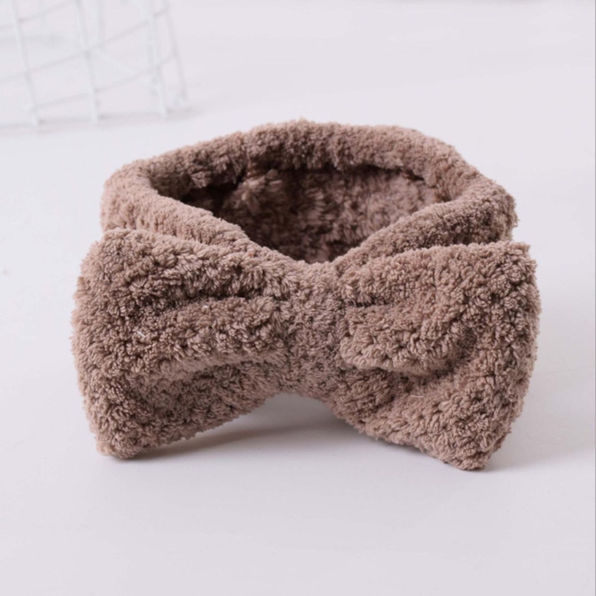SPA Headband Bow Hair Band Skincare Headbands For Shower Dark Brown