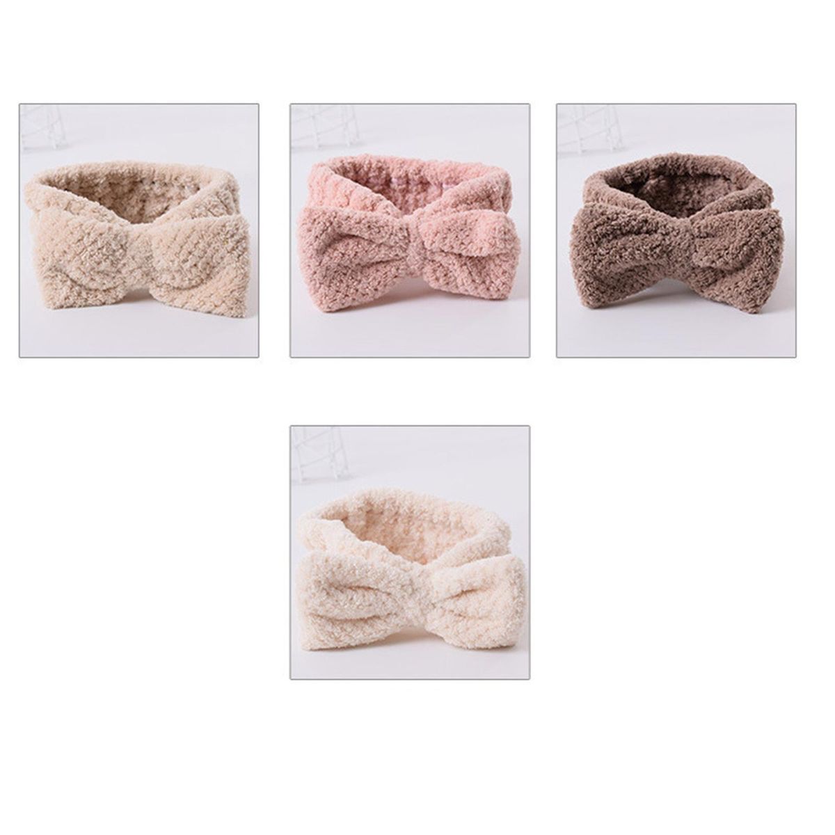 SPA Headband Bow Hair Band Skincare Headbands For Shower Dark Brown