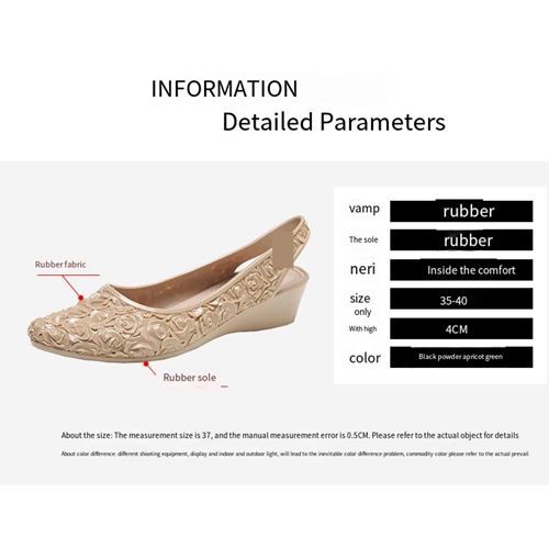 Baotou Sandals Women's Wedge Slip Soft Bottom Beach Jelly Shoes Black
