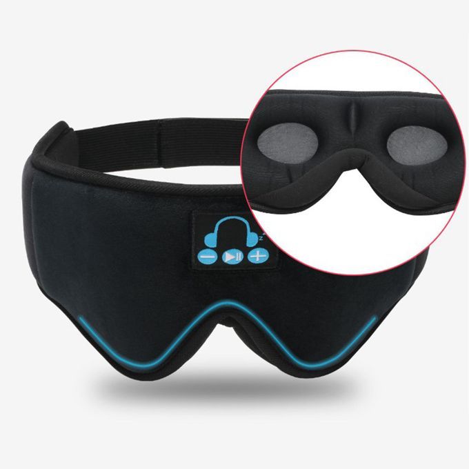 Wireless Bluetooth 5.0 Sleep Eye Mask Headphones Headset Black