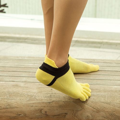 Mens Toe Socks Cotton Five Finger Running Socks Mini Crew Sport Socks (5 Pairs)