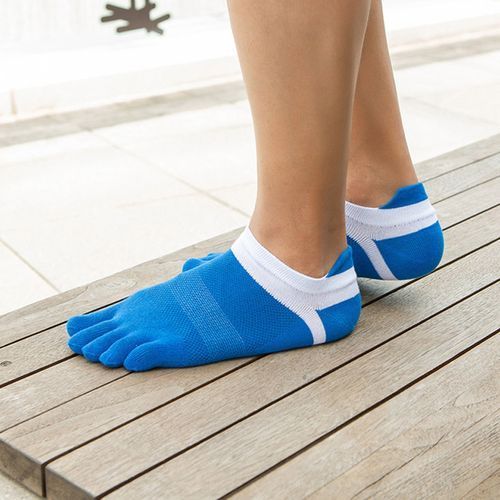 Mens Toe Socks Cotton Five Finger Running Socks Mini Crew Sport Socks (5 Pairs)