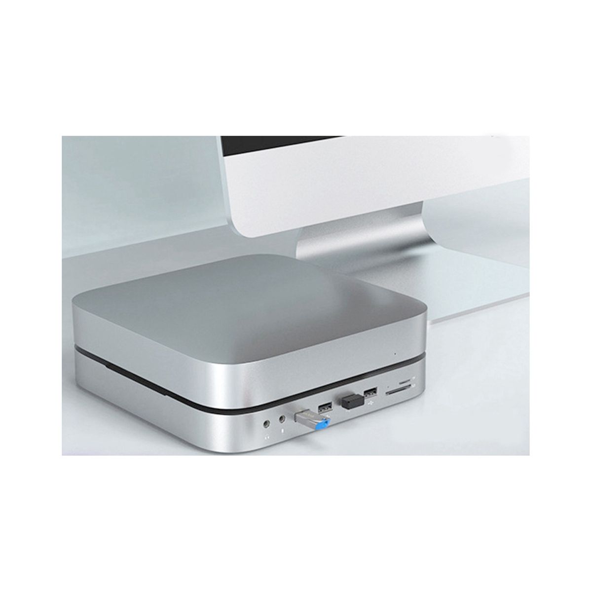 For Apple Computer Mac Mini Dock Docking Station Built-in Hard Drive Box Convenient Portable 13-in-1 Docking Station