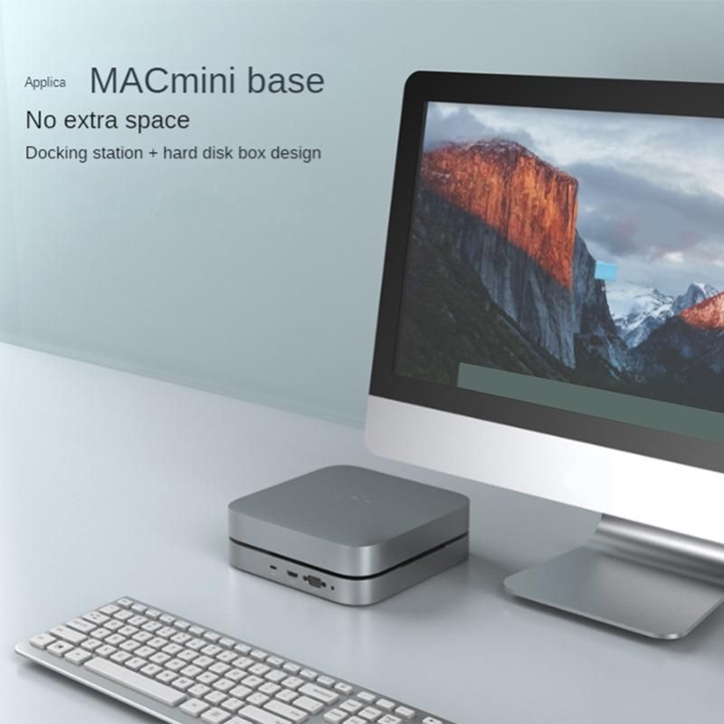 For Apple Computer Mac Mini Dock Docking Station Built-in Hard Drive Box Convenient Portable 13-in-1 Docking Station