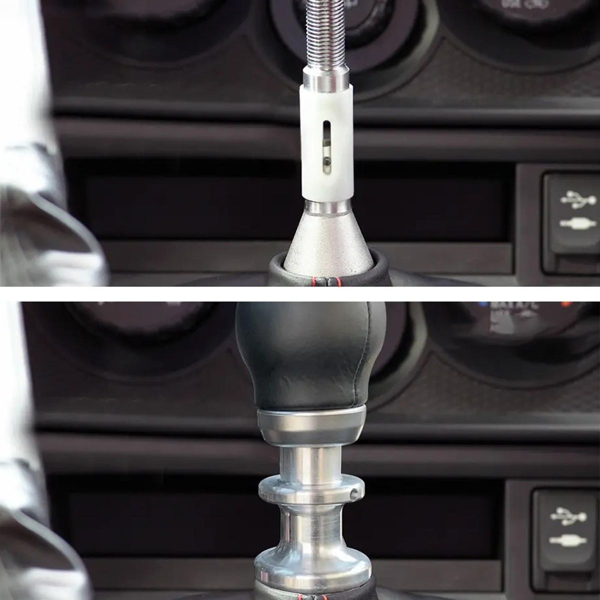 Gear Head Retainer Car Thread Shift Knob Boot Retainer Silver