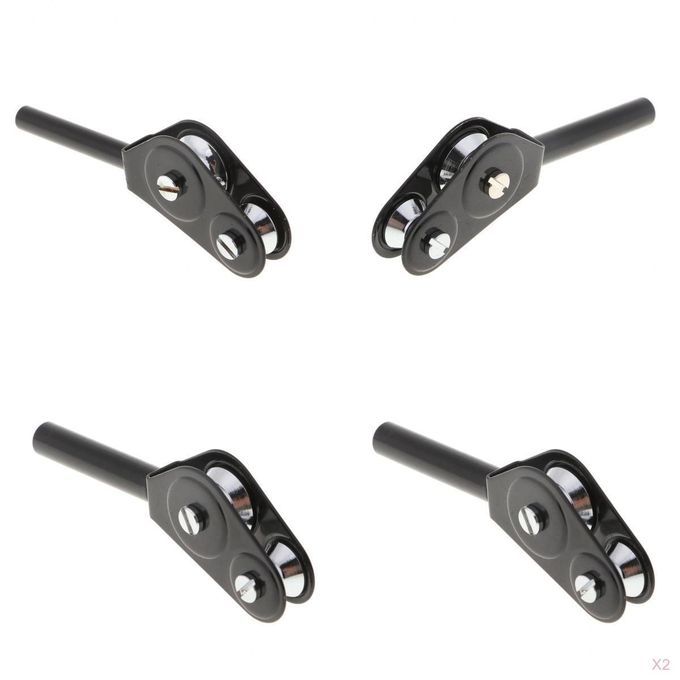 5x  Rod Double Roller Pole  Stainless Steel Tip-top