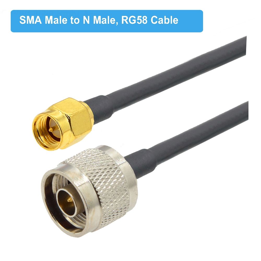 SMA Male To N Male RG58 Coaxial Cable, Cable Length:1m