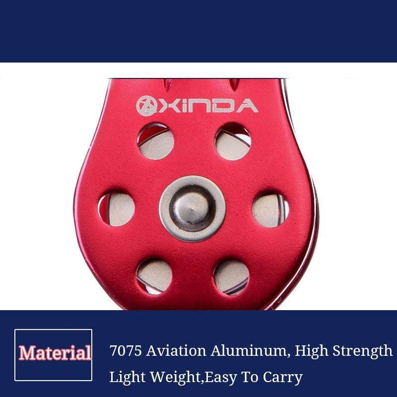 20KN Fixed Mountaineering Single Pulley Transport Hoisting Pulley Outdoor Crossing Pulley Aluminum Alloy High Strength Light Weight Convenient Blue