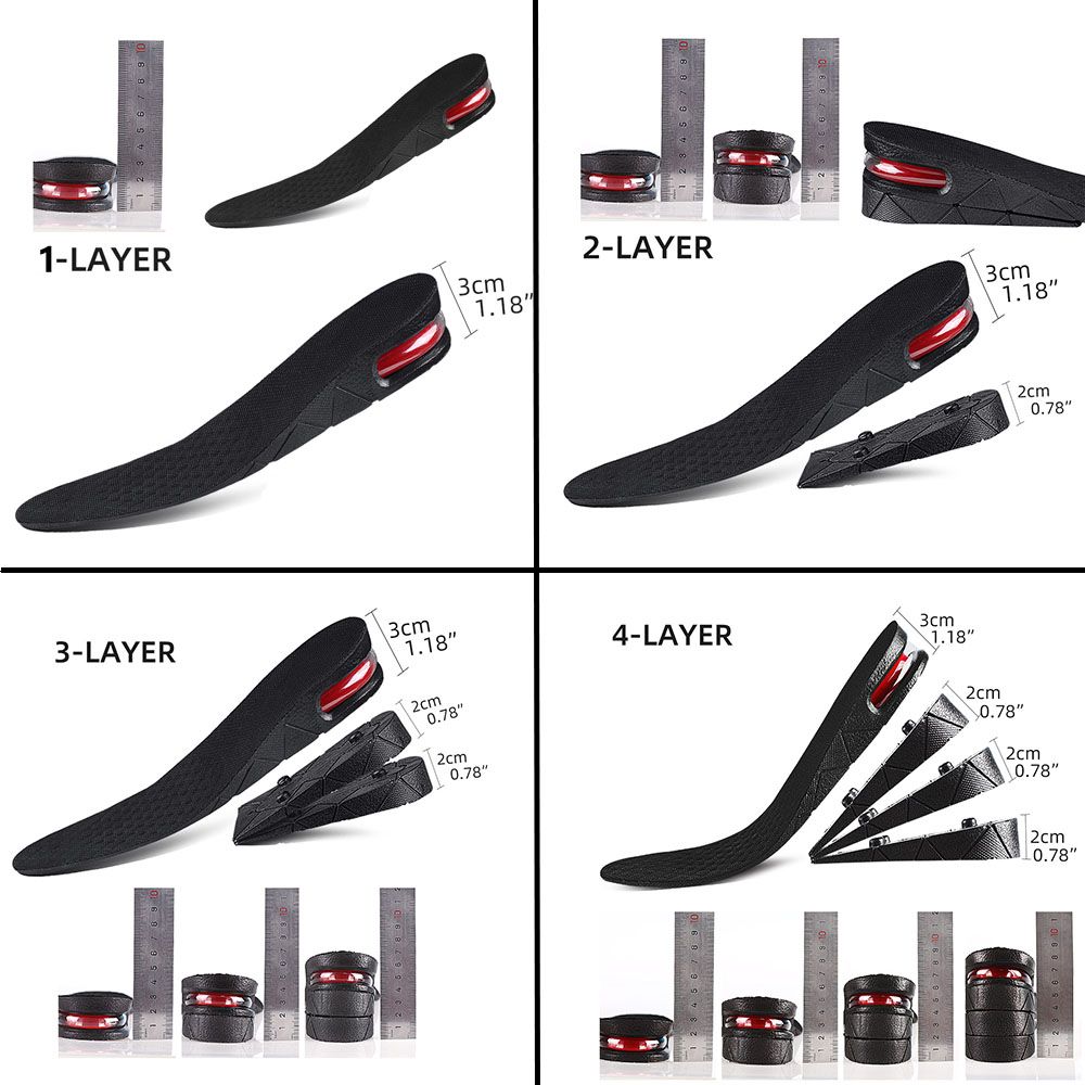 1 Pair Height Increase Shoe Insoles Air Cushion Heel Insert For Men And Women