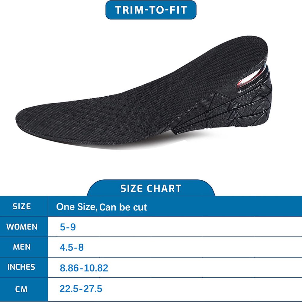 1 Pair Height Increase Shoe Insoles Air Cushion Heel Insert For Men And Women