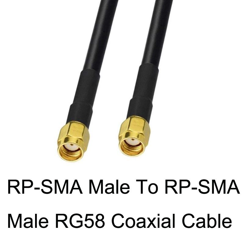 RP-SMA Male To RP-SMA Male RG58 Cable, Cable Length:1m