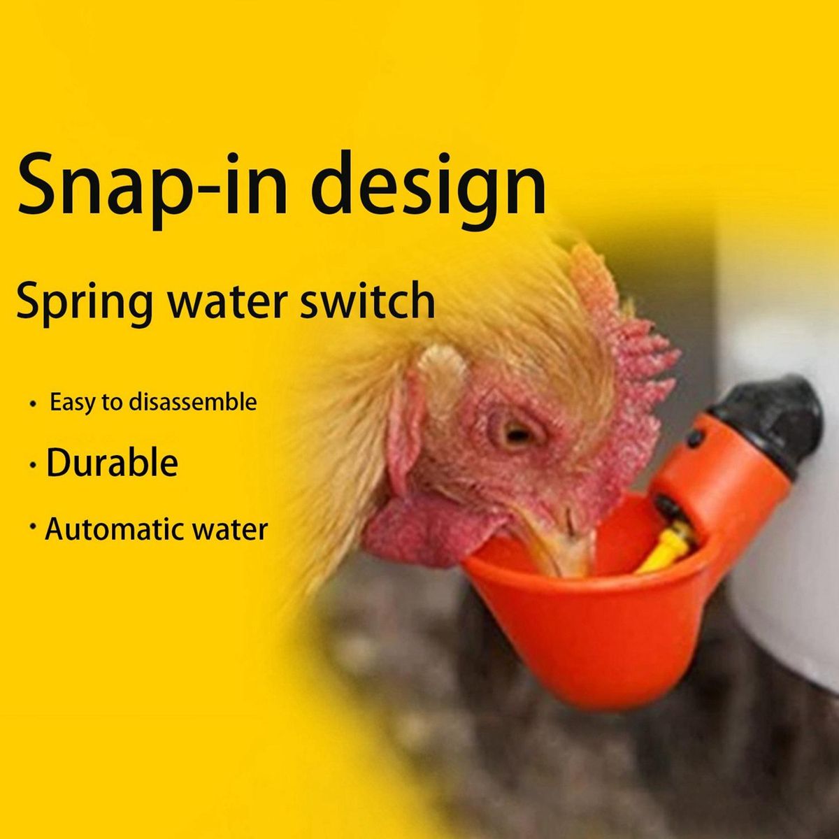 Automatic Filling Poultry Waterer Cups for Auto Watering Drinker System for Chickens, Ducks, Geese, Turkeys Etc. 6Pcs
