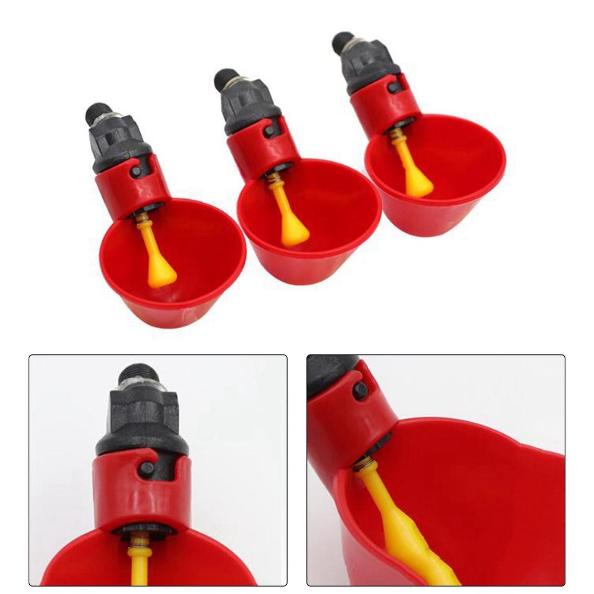 Automatic Filling Poultry Waterer Cups for Auto Watering Drinker System for Chickens, Ducks, Geese, Turkeys Etc. 6Pcs
