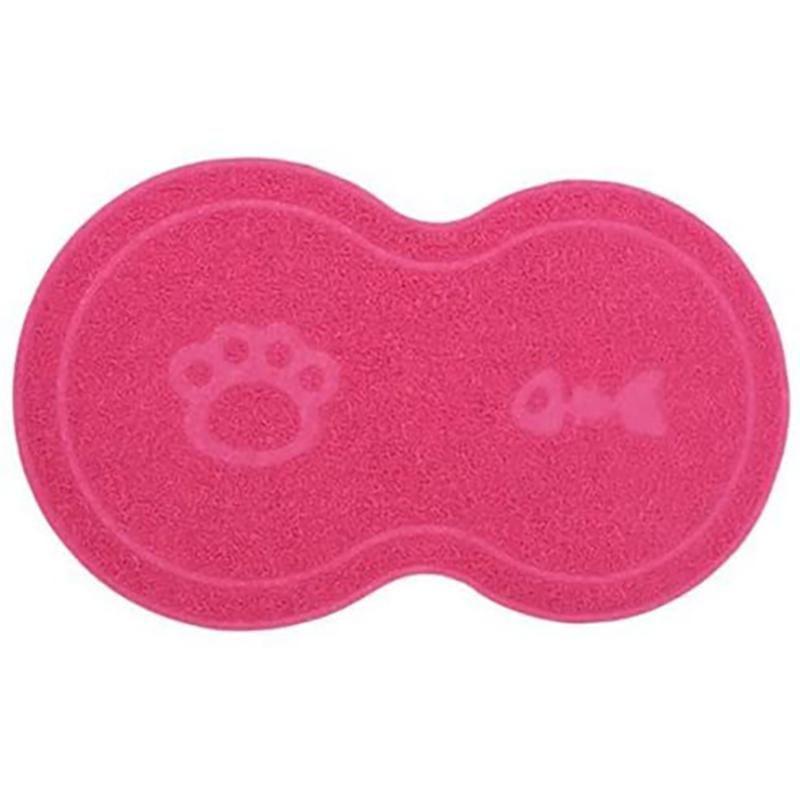 Pet Food PVC Mat Waterproof Non-Slip Pet Feeding Mat Pet Bowl Mat, Pet Feeding Tray for Cats and Dogs (Grey)