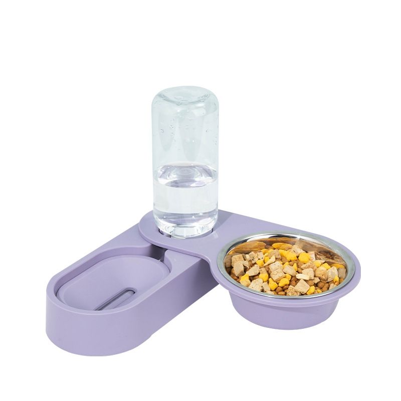 Pet Bowl Dog Cat Food Bowl, Specification: Purple With Bowl